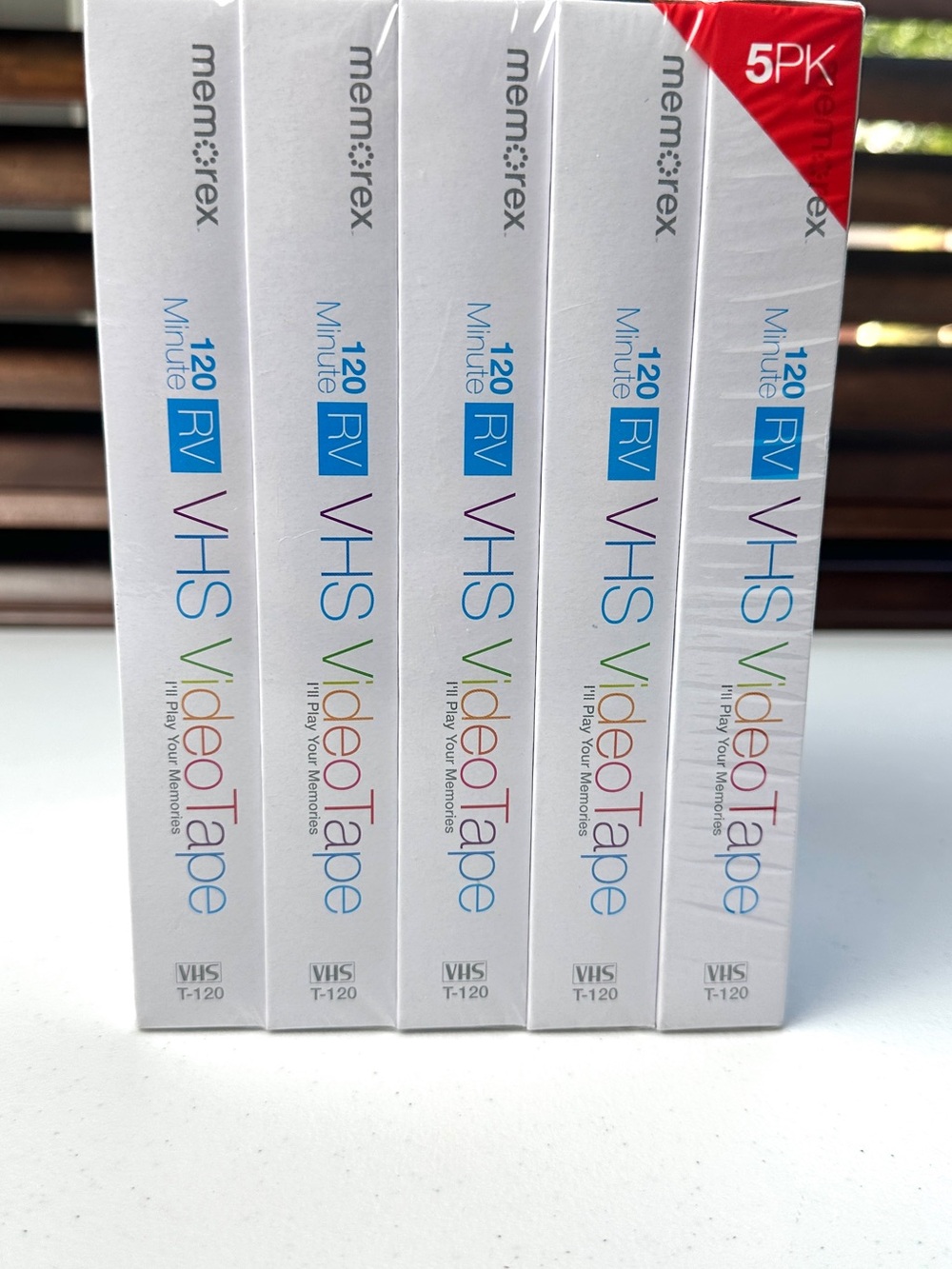 Memorex 5-pack White VHS Video Tapes